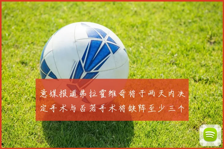 意媒报道弗拉霍维奇将于两天内决定手术与否若手术将缺阵至少三个月